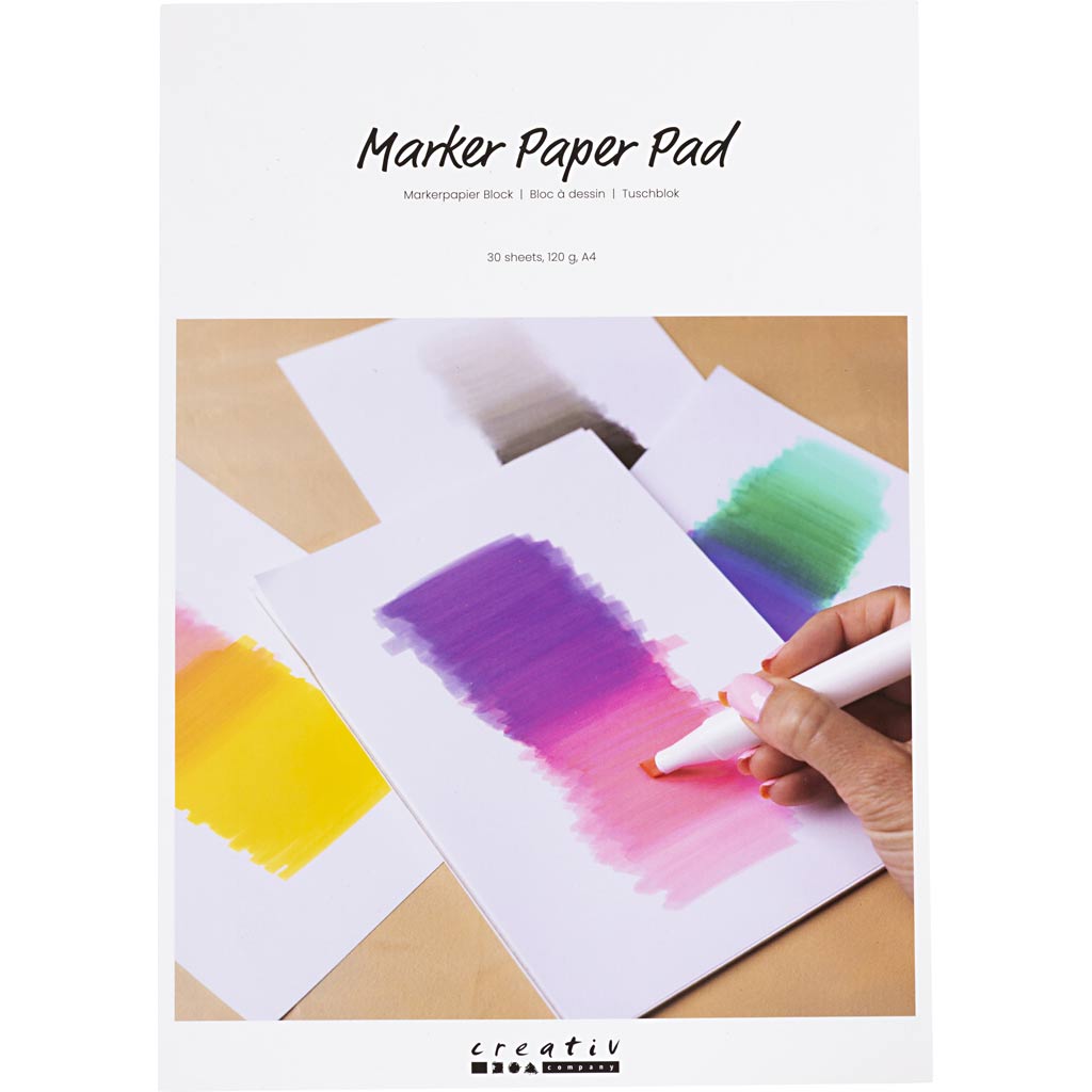 Papierblok voor stiften, a4, vel 210x297 mm, 120 gr, wit, 30 vel 1 doos