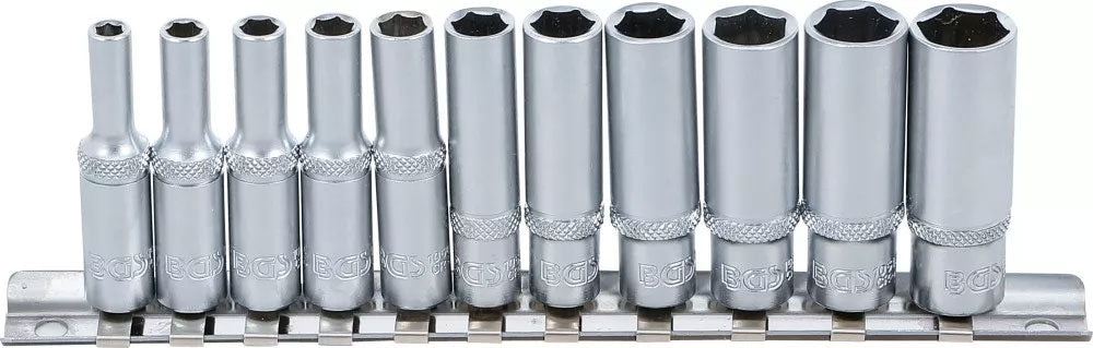 Bgs technic hexagon socket set, deep 1 4 af 4 - 13 mm 11 pcs.