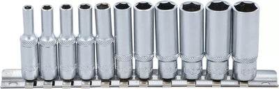 Bgs technic hexagon socket set, deep 1 4 af 4 - 13 mm 11 pcs.