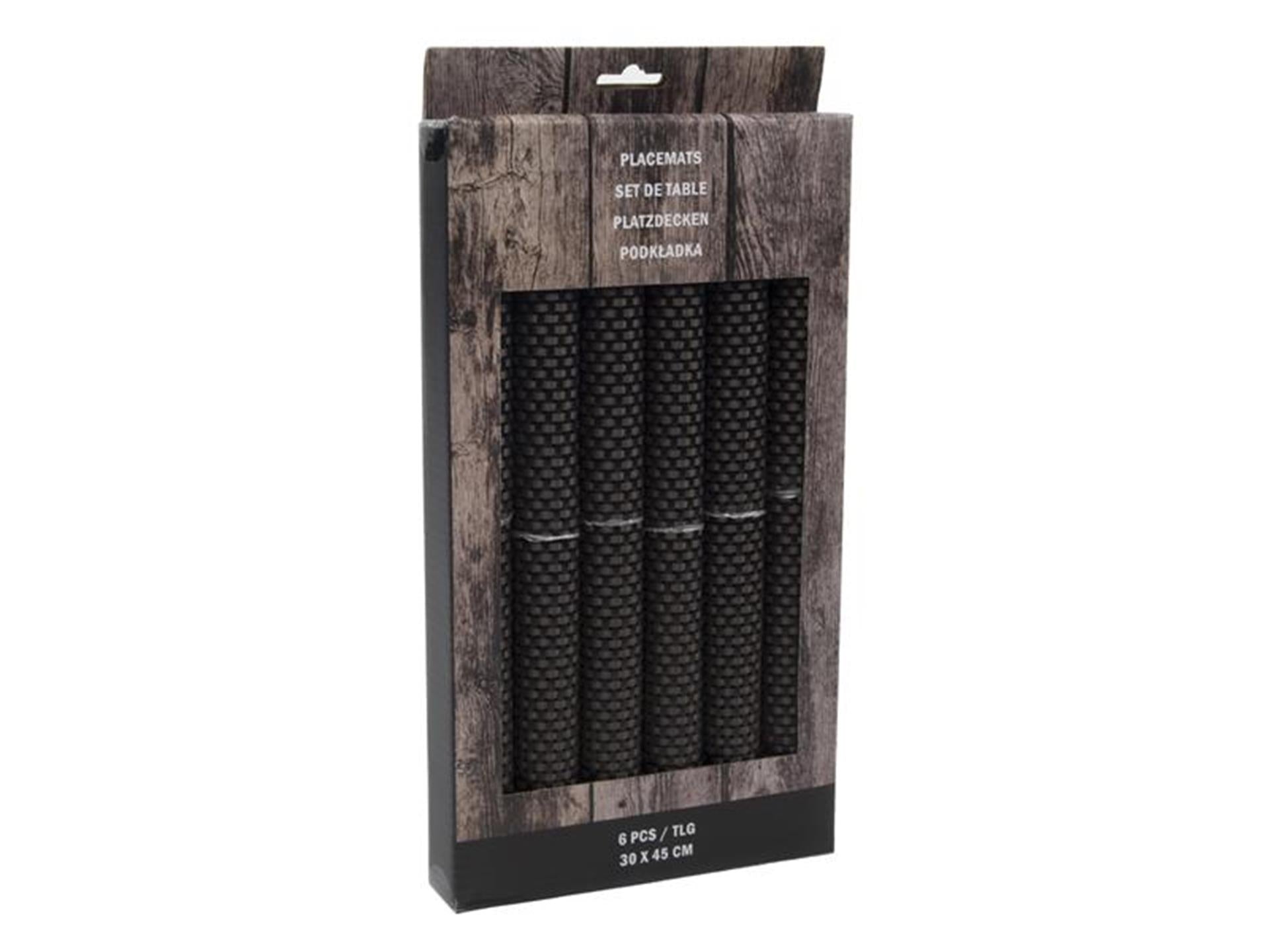 Svenska living placemat set a 6 30x45cm poly bruin