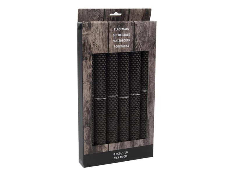 Svenska living placemat set a 6 30x45cm poly bruin