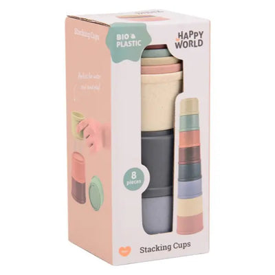 Cilgro happy world stapel bekers van bio plastic
