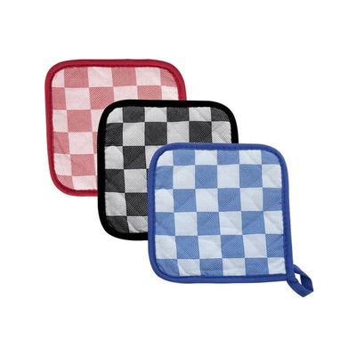 Kitchen tools pannenlap 17cm ruit rood,blauw of zwart