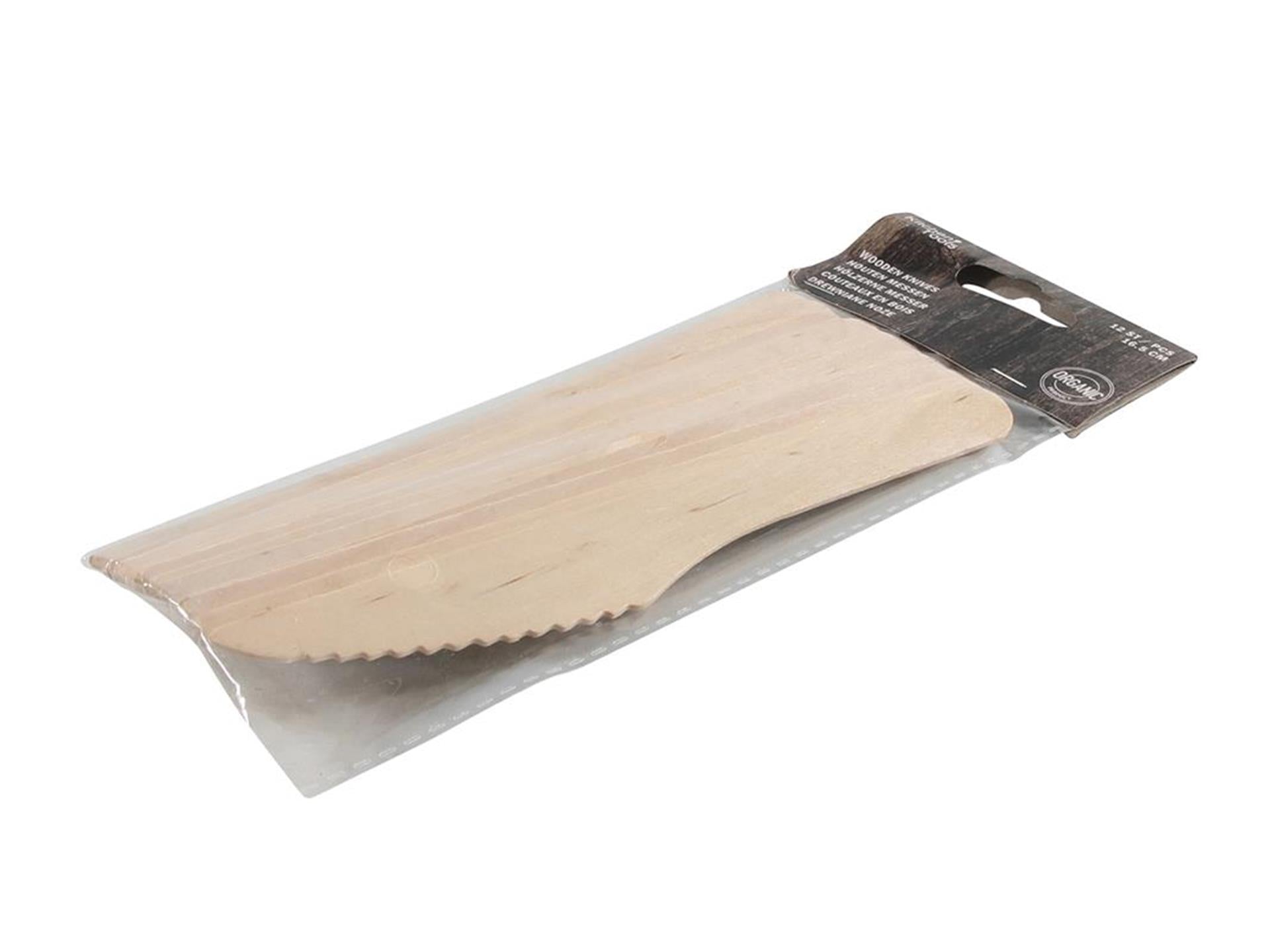 Kitchen tools houten mes pakje a 12 stuks bamboe 11cm