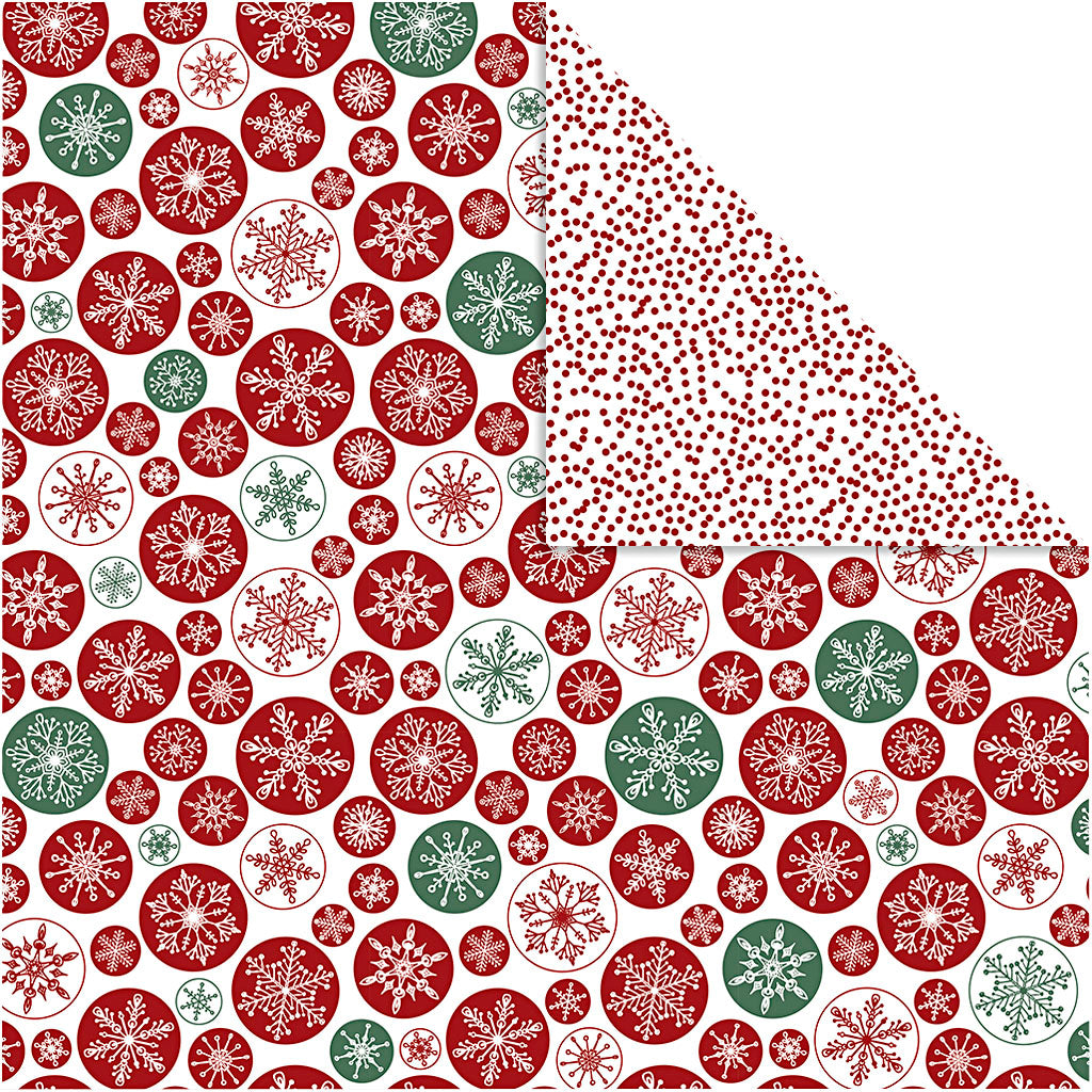 Design papier, ijskristallen stippen, vel 30,5x30,5 cm, 180 gr, 5 vel 1 doos