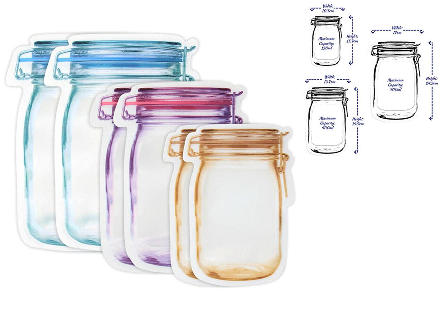 Lifetime cooking herbruikbare voedselbewaarzakken set a 6