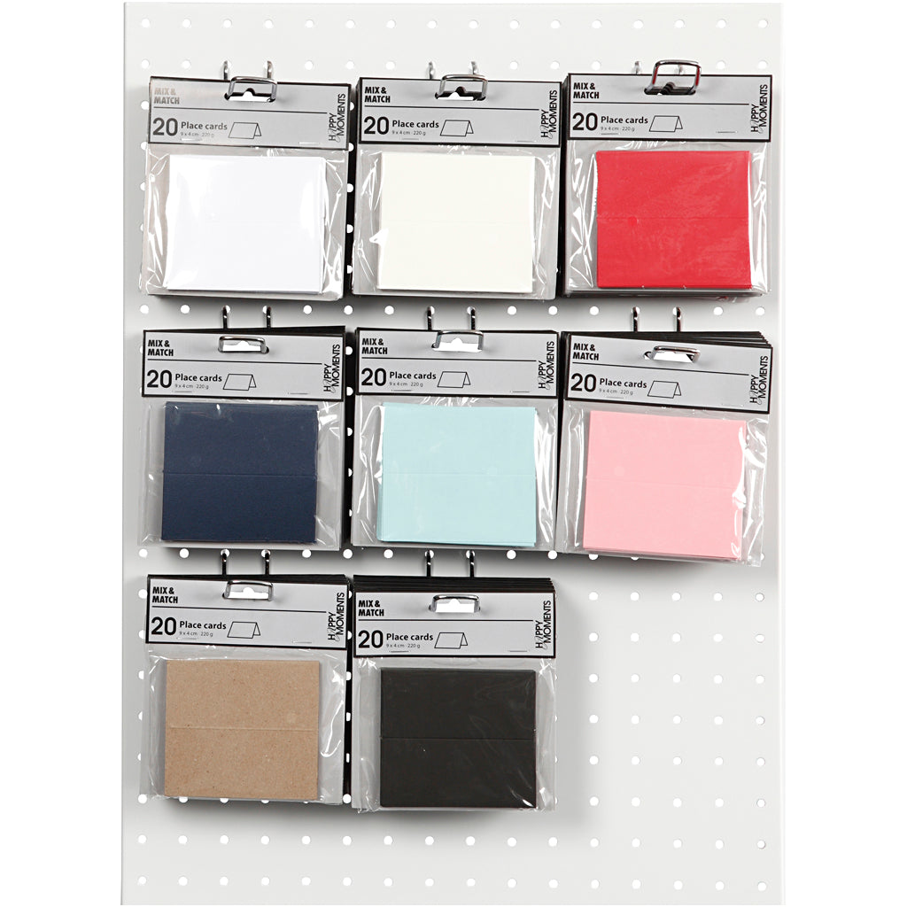 Naamkaarten, afm 9x4 cm, 220 gr, diverse kleuren, 8x10 doos 1 doos