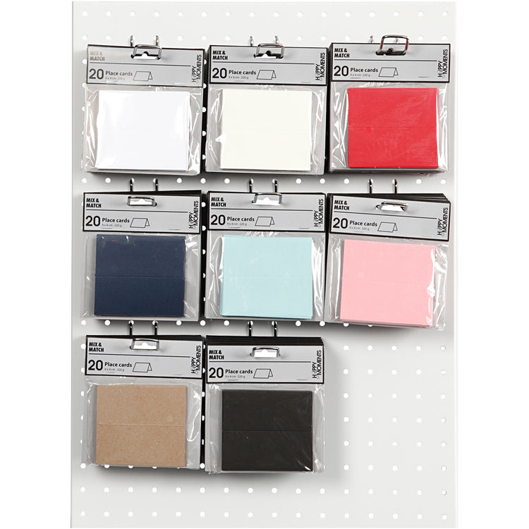Naamkaarten, afm 9x4 cm, 220 gr, diverse kleuren, 8x10 doos 1 doos
