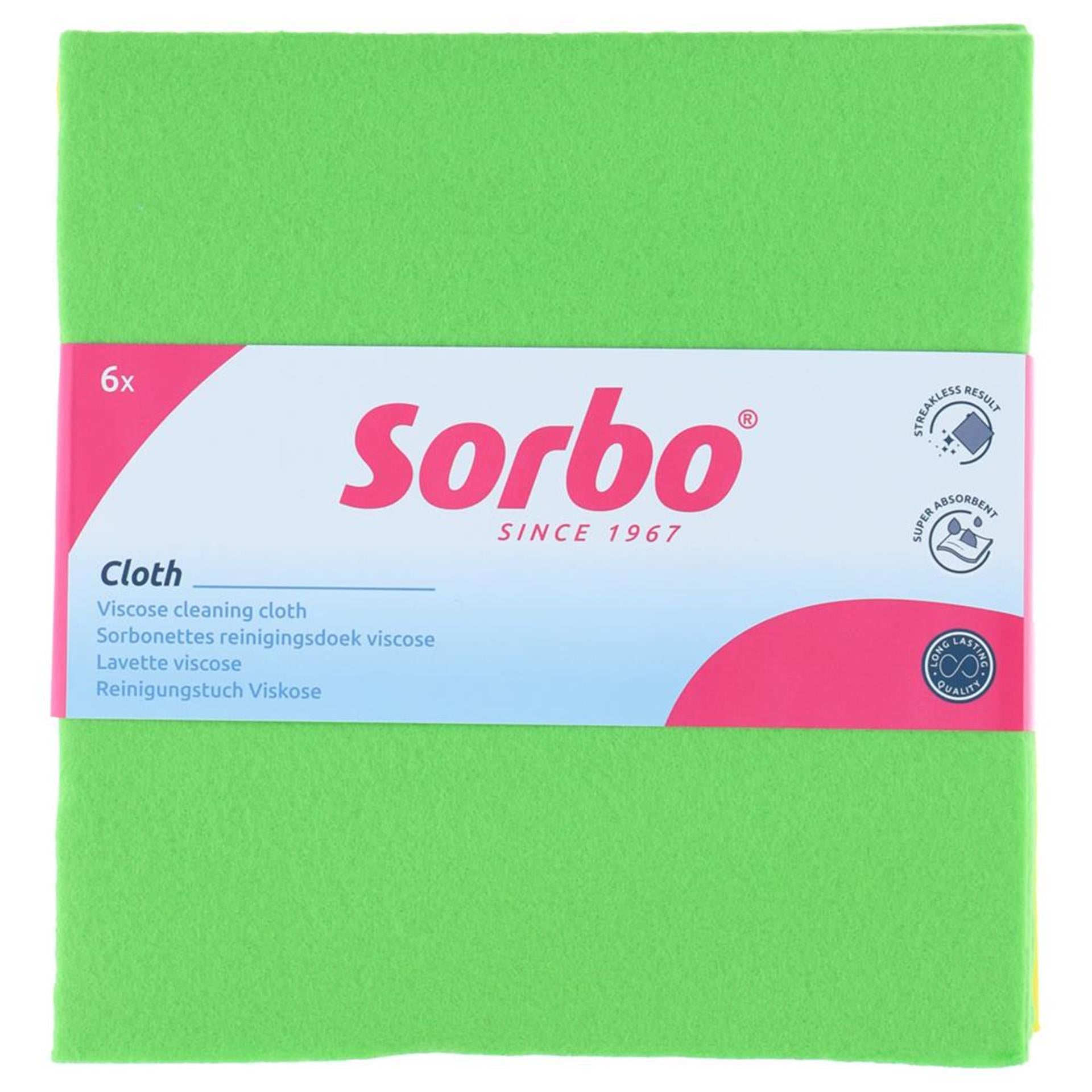 Sorbo viscosedoeken fun colours 38x40cm set a 6 stuks