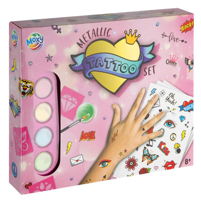 Moxy metallic tattoo set incl. stencils,