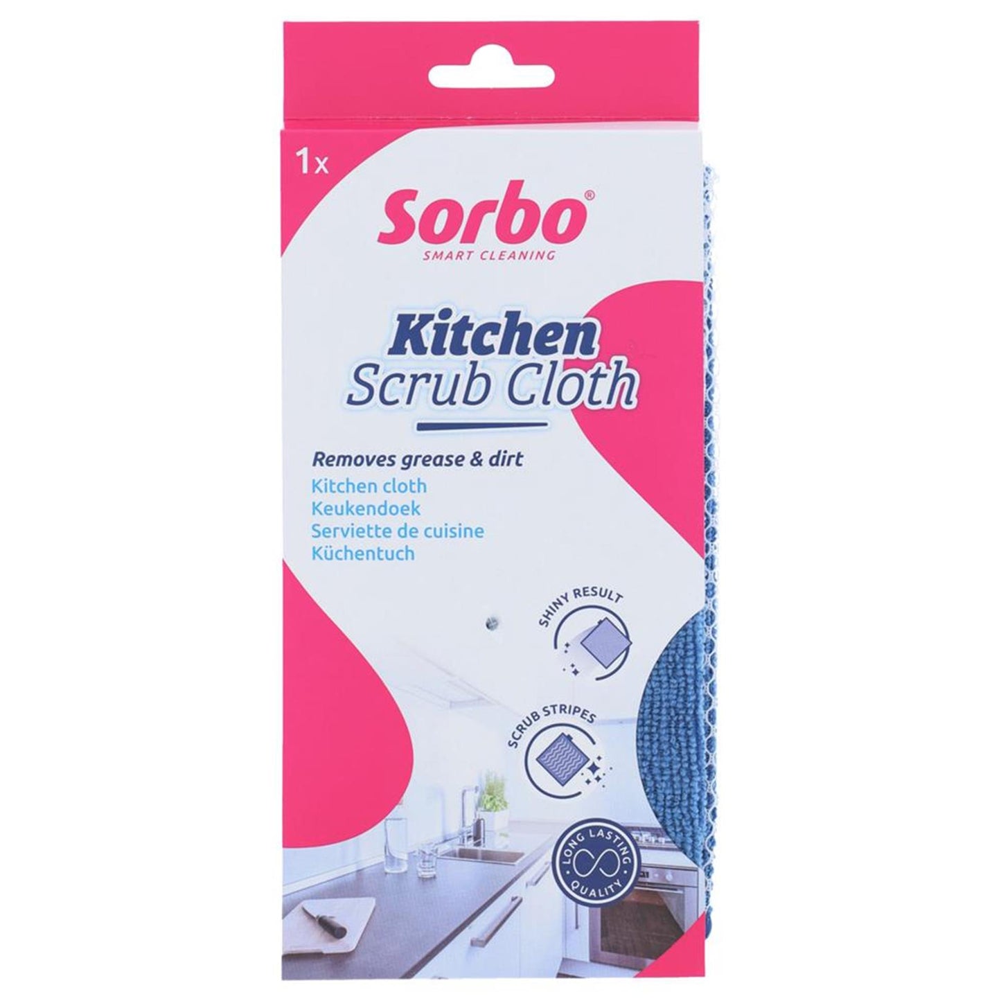 Sorbo keuken microvezel poetsdoek 32x32cm