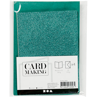 Creativ company https: www.cchobby.nl kaarten-en-enveloppen-afmeting-kaart-10-5x15-cm-afmeting-envelop-11-5x16-5-cm-glitter-110-250-gr-groen-4-set-1-doos