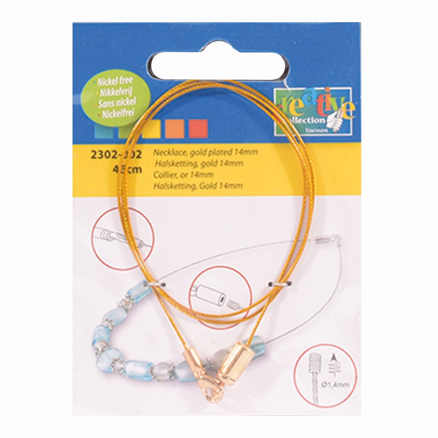 Vaessen creative • ketting 46cm 14mm gold plated