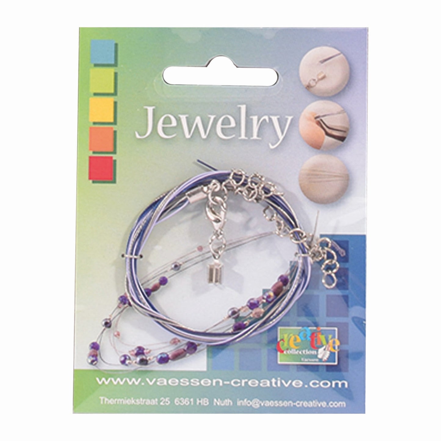 Vaessen creative • ketting 46cm 5-draads blue