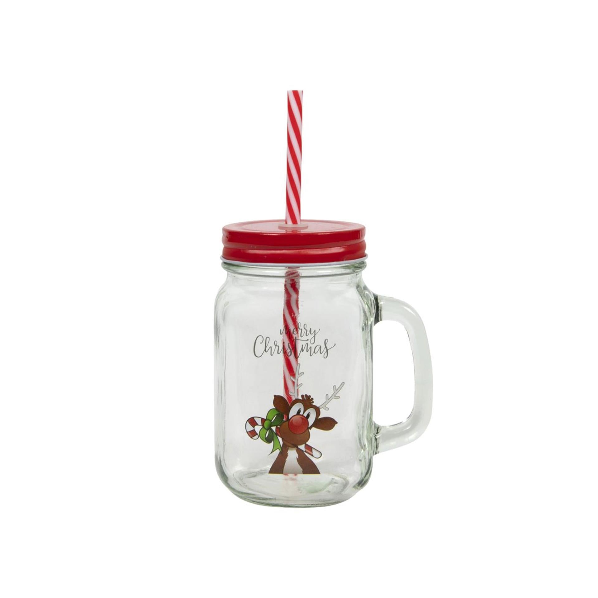 Svenska living drinkglas rendier met rietje 500ml