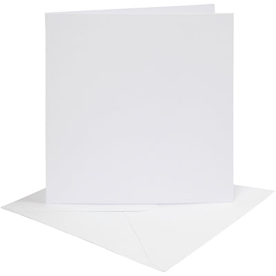Creativ company kaarten en enveloppen, afmeting kaart 15,2x15,2 cm, afmeting envelop 16x16 cm, 230 gr, wit, 4 set 1 doos
