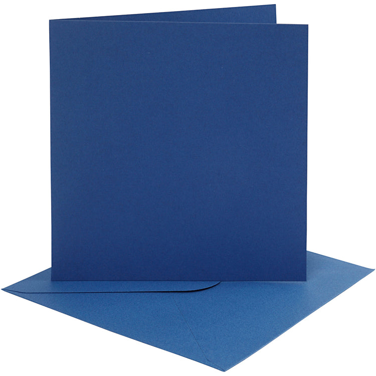 Kaarten en enveloppen, afmeting kaart 15,2x15,2 cm, afmeting envelop 16x16 cm, 220 gr, blauw, 4 set 1 doos