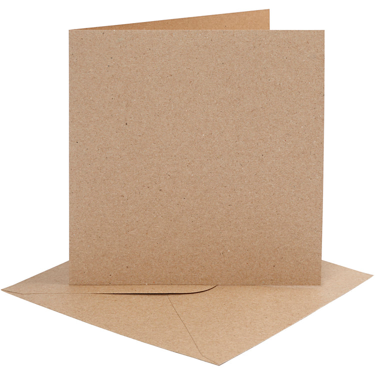 Kaarten en enveloppen, afmeting kaart 15,2x15,2 cm, afmeting envelop 16x16 cm, 230 gr, naturel, 4 set 1 doos