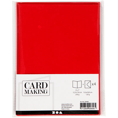 Https: www.cchobby.nl kaarten-en-enveloppen-afmeting-kaart-12-7x17-8-cm-afmeting-envelop-13-3x18-5-cm-230-gr-rood-4-set-1-doos