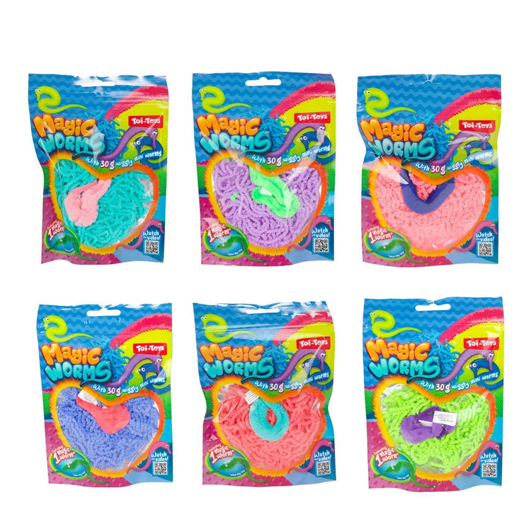 Toi-toys magische worm 15cm met mini wormpjes 30gr