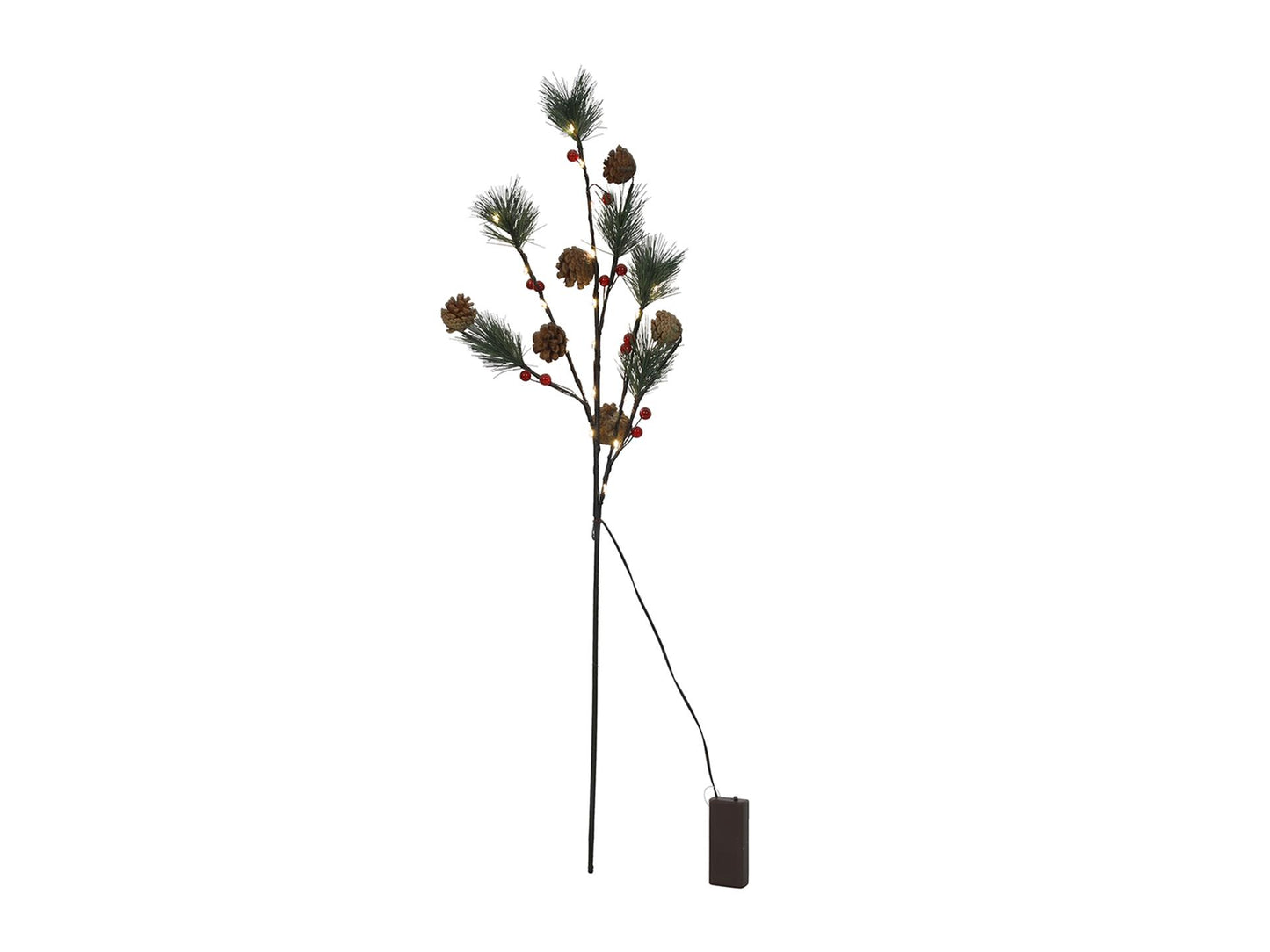Svenska living kunsttak red berry, pineleaf 20led 75cm