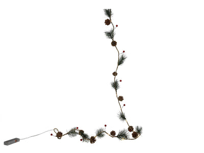 Svenska living guirlande red berry pineleaf 20led 180cm