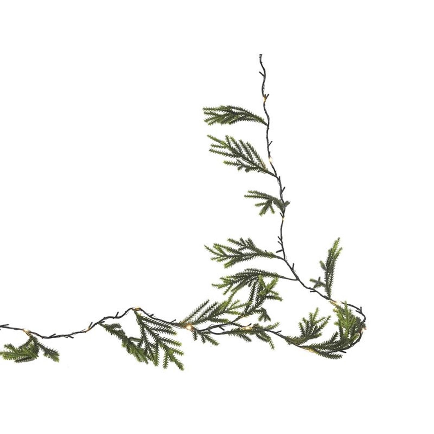 Svenska living guirlande conifer green 20led 190cm 2xaa
