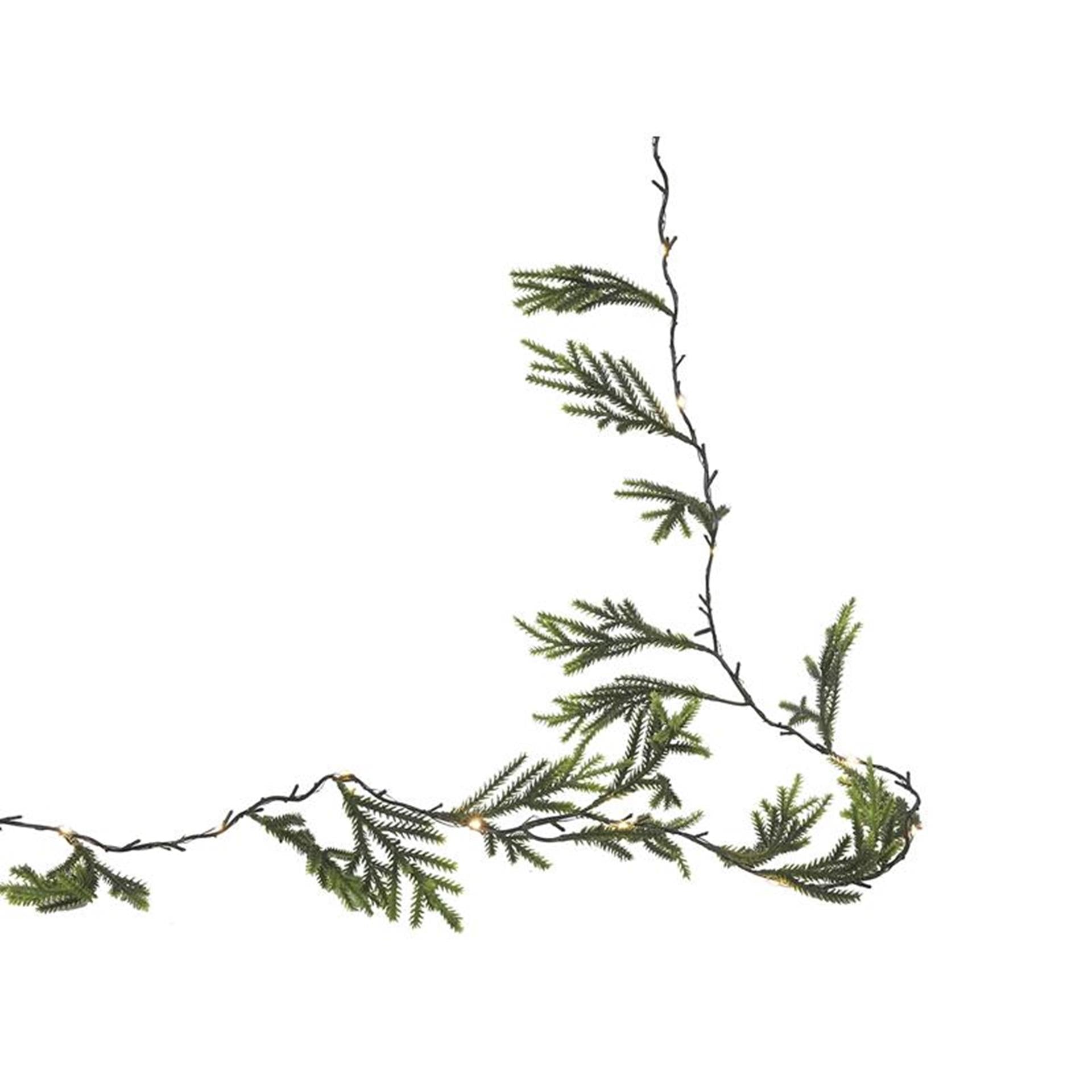 Svenska living guirlande conifer green 20led 190cm 2xaa