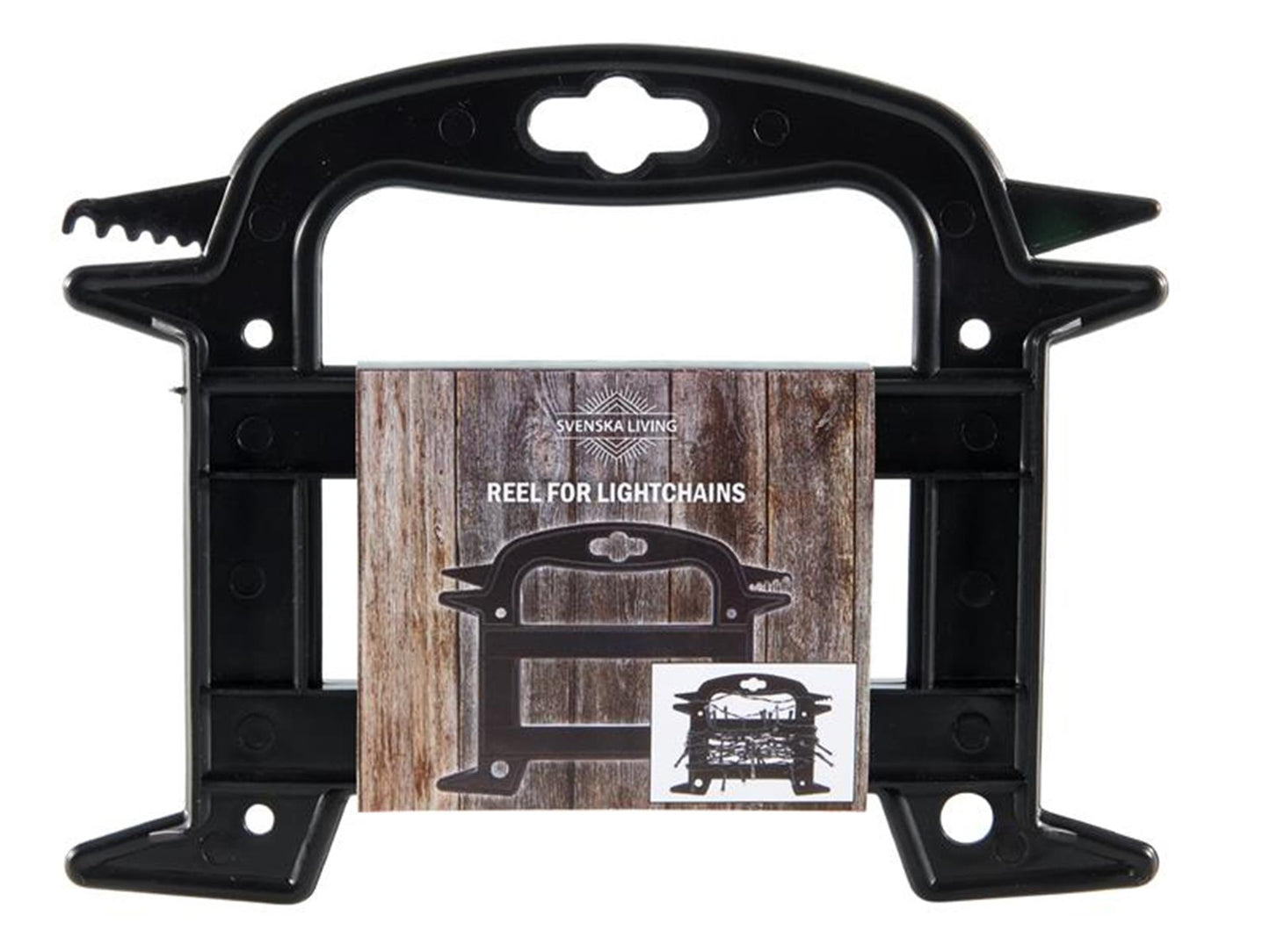 Svenska living haspel voor kerstverlichting zwart