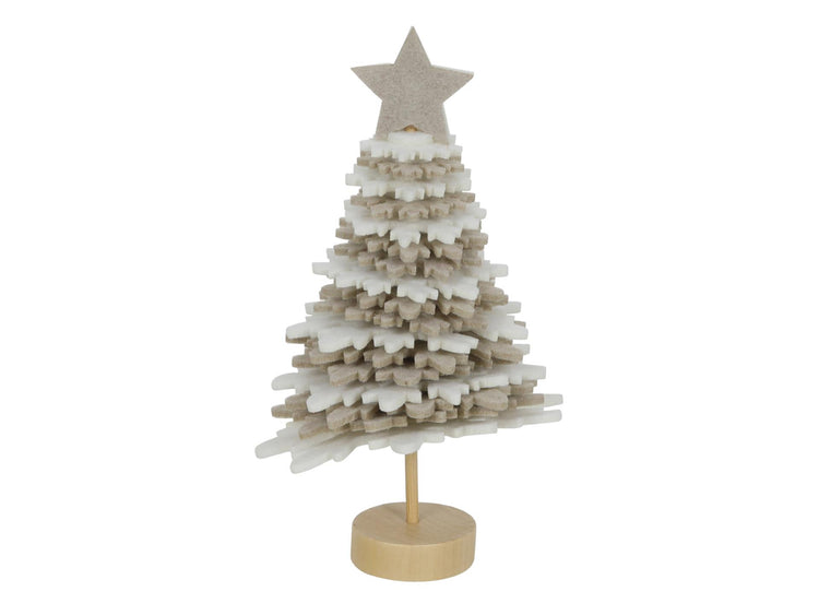 Svenska living kerstboom 16cm vilt beige wit