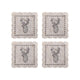 Svenska living onderzetter rendier vilt beige set a 4 stuks 10cm