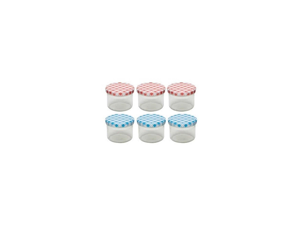 Deti weckglas weckpot jampot met geruit schroefdeksel 230 ml pak a 6 stuks