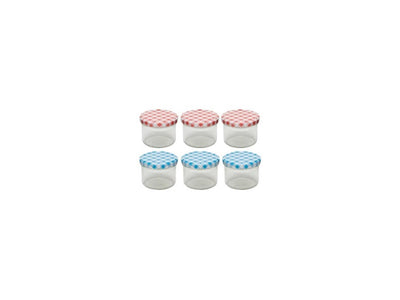 Deti weckglas weckpot jampot met geruit schroefdeksel 230 ml pak a 6 stuks