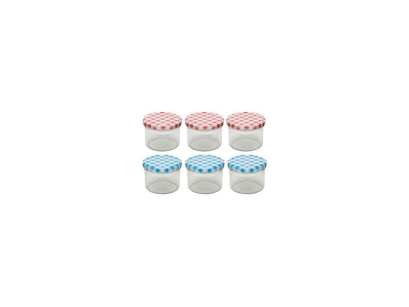 Deti weckglas weckpot jampot met geruit schroefdeksel 230 ml pak a 6 stuks