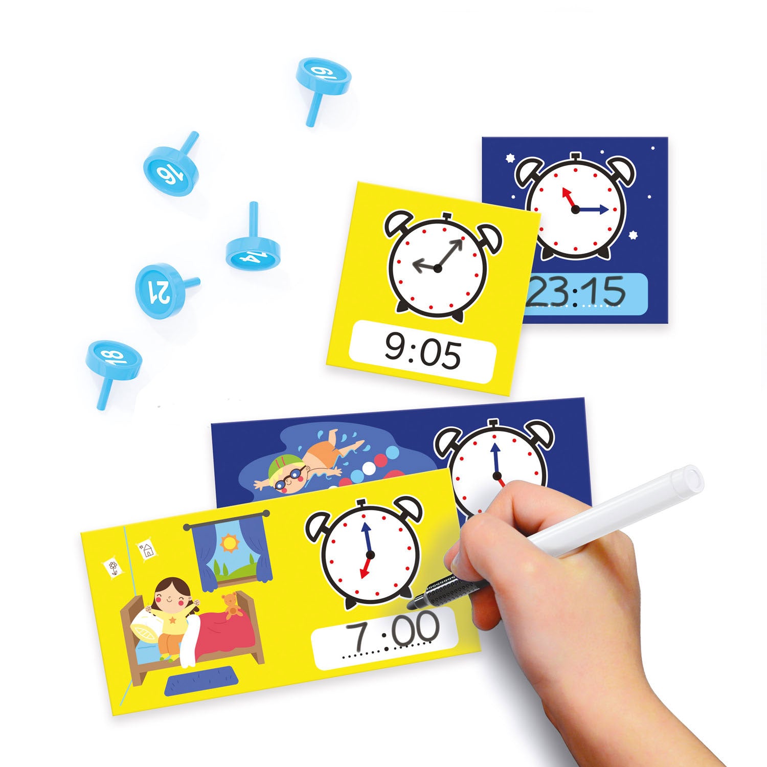 Quercetti leerklok primo clock junior karton 51-delig