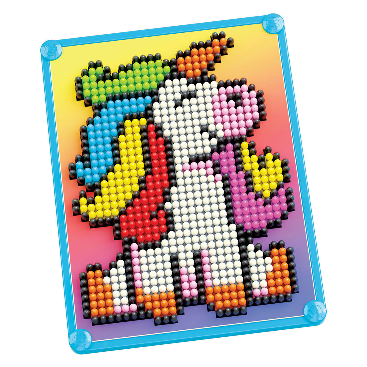 Quercetti pixel art mozaïek eenhoorn 880dlg educatief speelgoed.