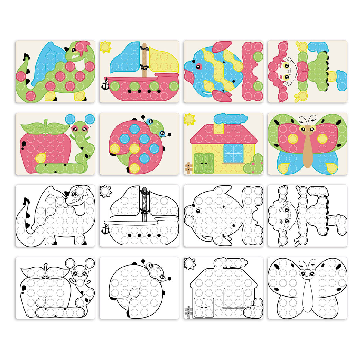 Quercetti play eco+ fantacolor insteek mozaïek junior (58-delig)