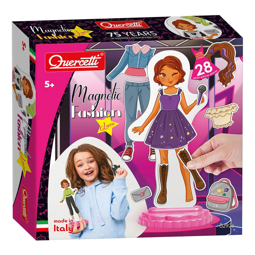 Quercetti magnetische mode aankleedpop laura - 28dlg.