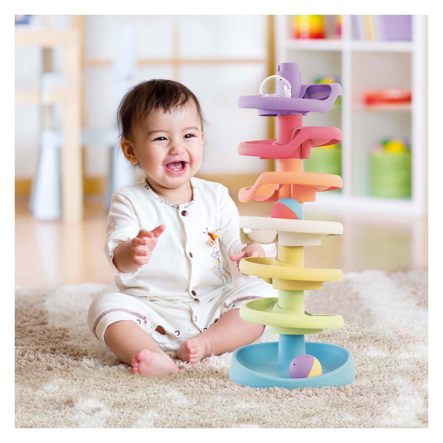 Quercetti spiral tower knikkerbaan + geluid 10-delig