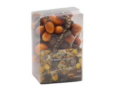 Svenska living strengverlichting eikels 15led warm-wit