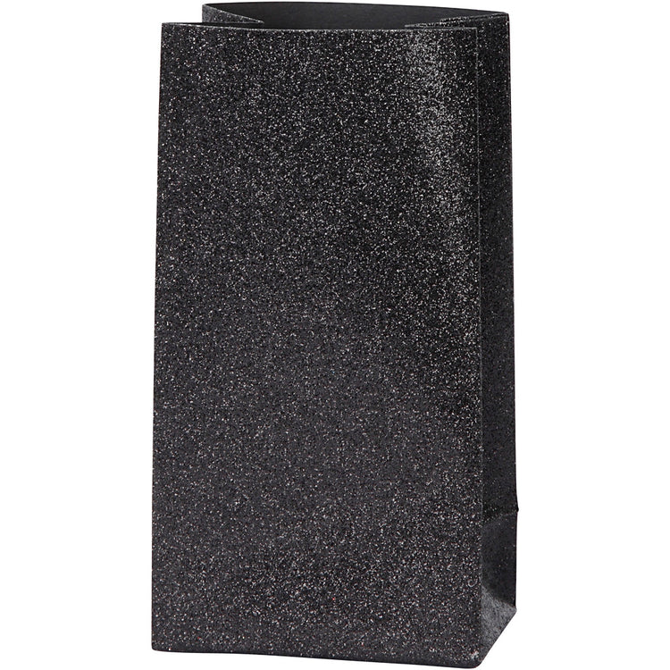 Papieren zakken, h: 17 cm, afm 6x9 cm, 170 gr, zwart, 8 stuk 1 doos