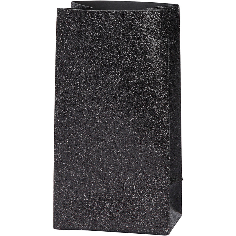 Papieren zakken, h: 17 cm, afm 6x9 cm, 170 gr, zwart, 8 stuk 1 doos