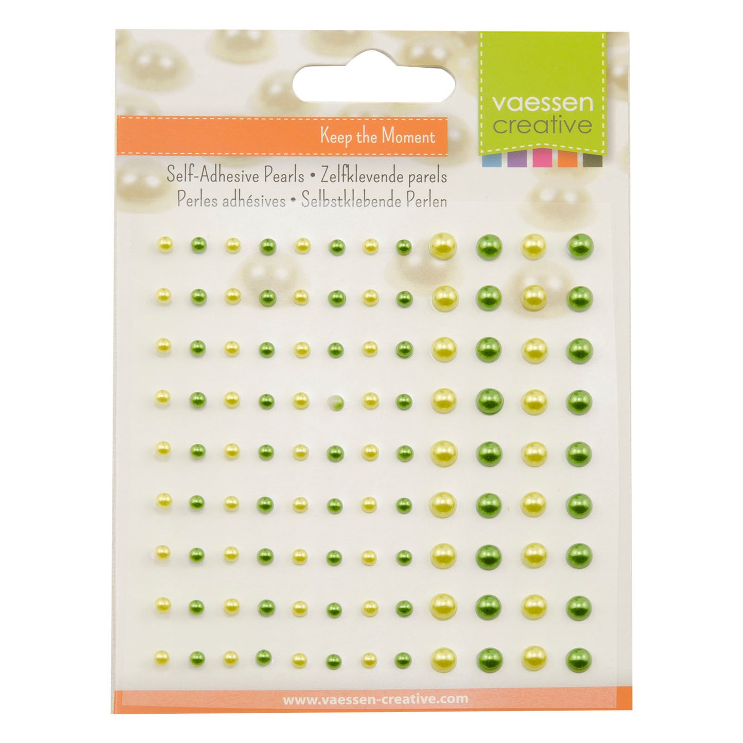Vaessen creative • zelfklevende halve parels 3+5mm 108pcs prairie