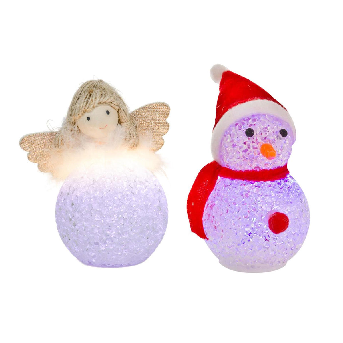 Svenska living led beeldje sneeuwpop engel 3x lr44 10cm