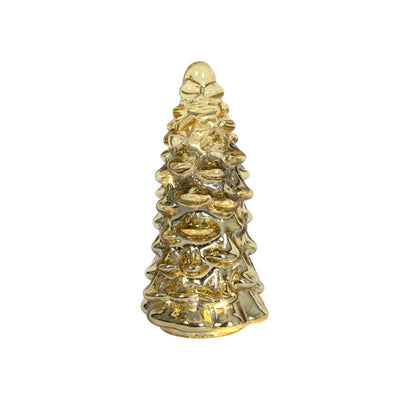 Svenska living beeld kerstboom glas led goud 20cm