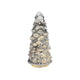 Svenska living kerstboom glas relief craquele led zilver d10xh20cm, 2xaaa ( exclusief )