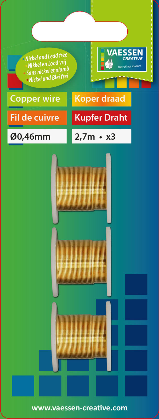 Vaessen creative • craft wire 3x2,7m 0,46mm goud