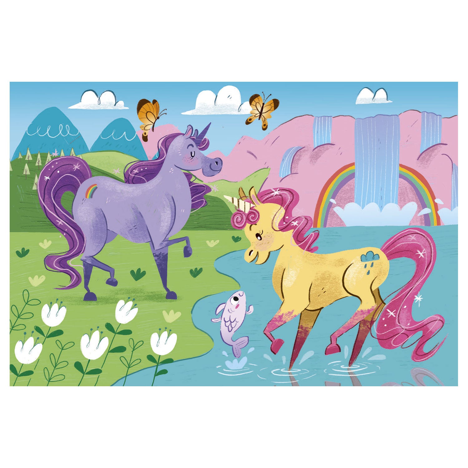 Clementoni brilliant puzzel eenhoorn, 2x20st.