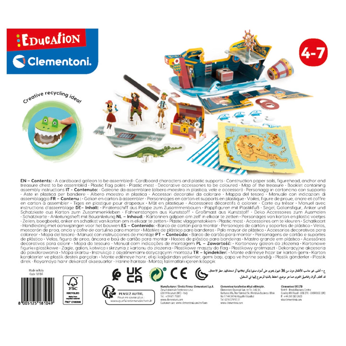 Clementoni Education - Bouw Speel Piratenboot