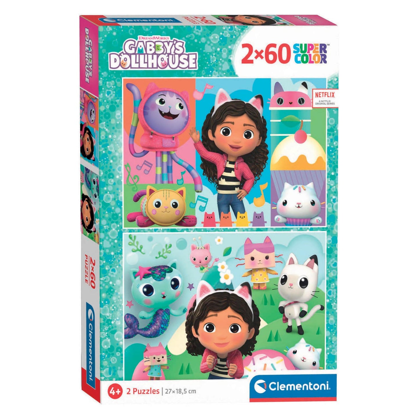 Clementoni puzzel gabby's poppenhuis, 2x60st.